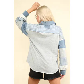 Color Block Oversized Casual Knit Top