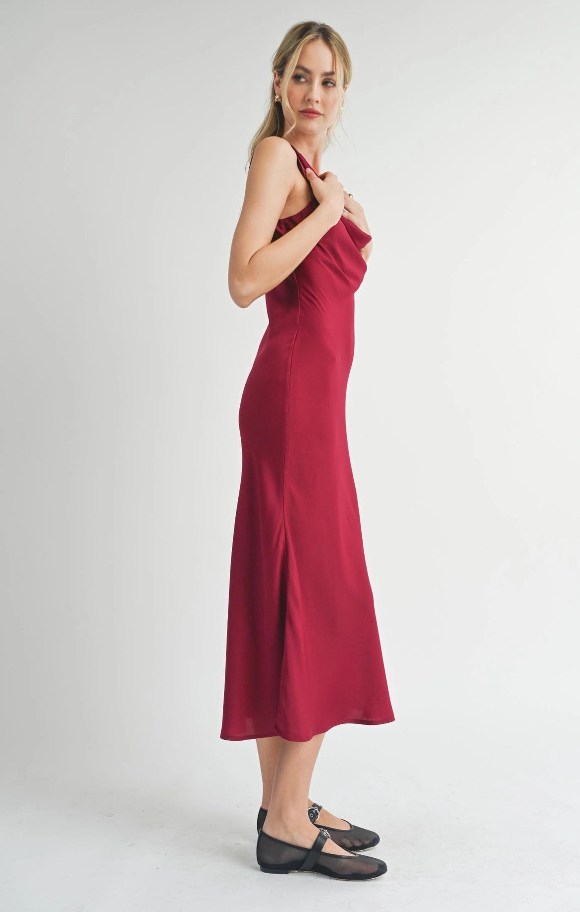 Sweet Treat Cowl Neck Midi Dress