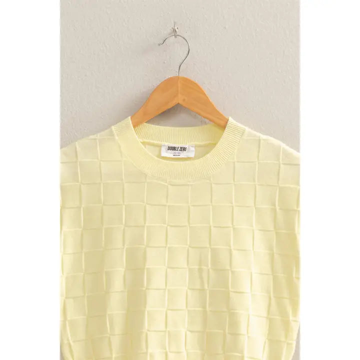 Basketweave Short Sleeve Top