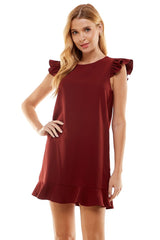 Midi Dress with a Flutter Sleeve