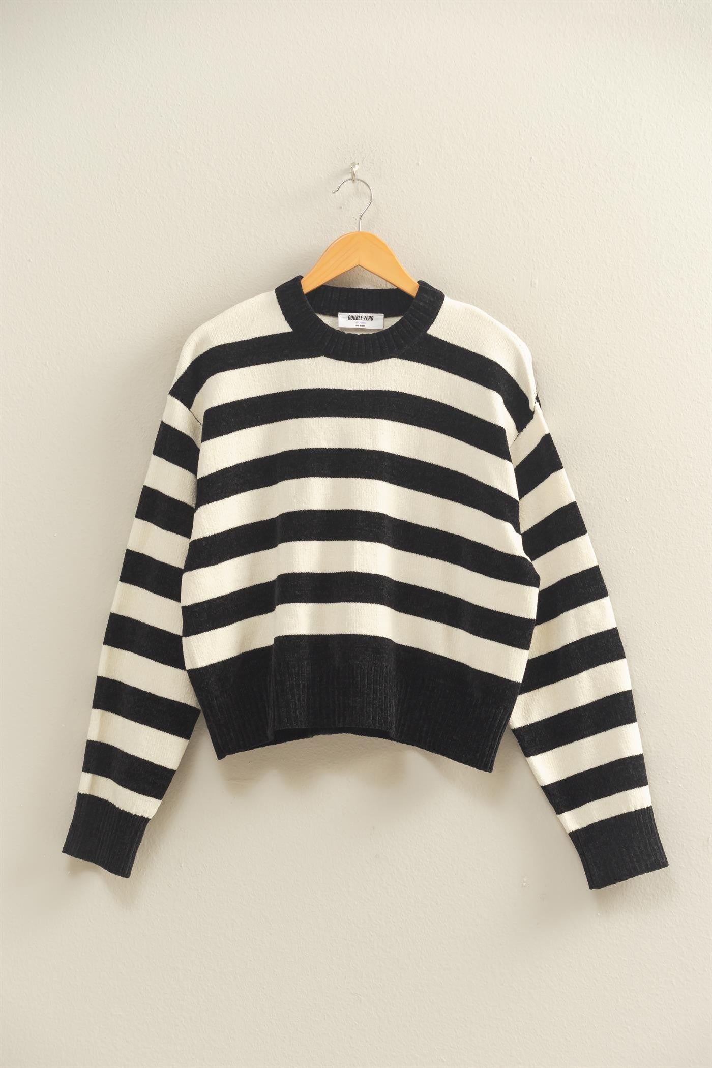 Striped Sweater With Ribbed Edge