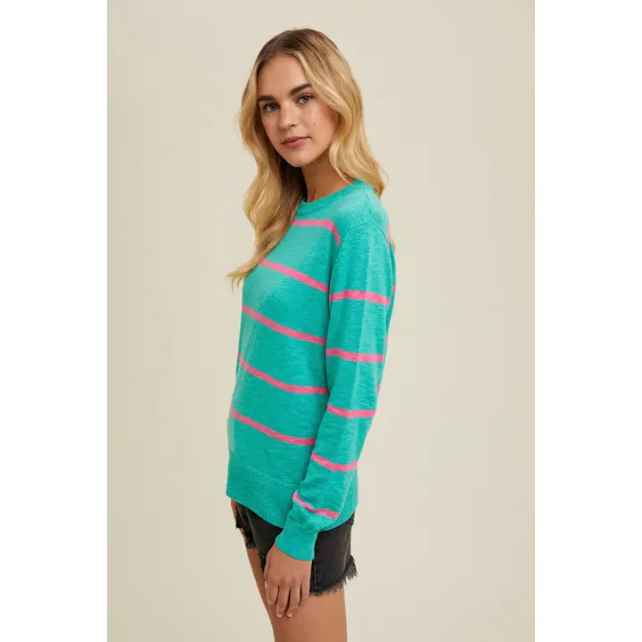 Striped Lightweight Sweater Top