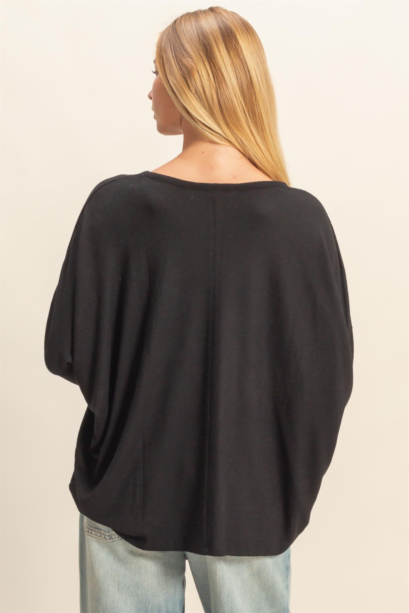 Relaxed Fit Dolman Long Sleeve Top