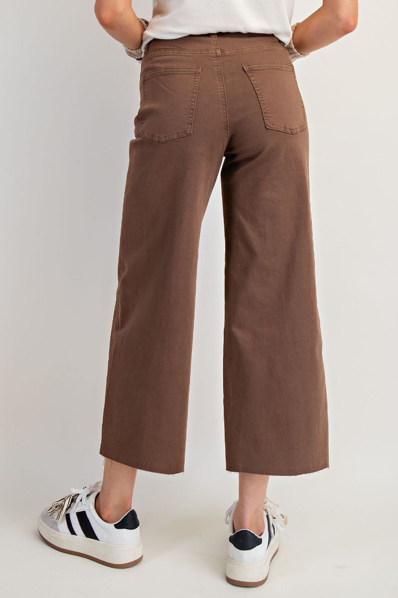 Button Front Stretch Twill Pants