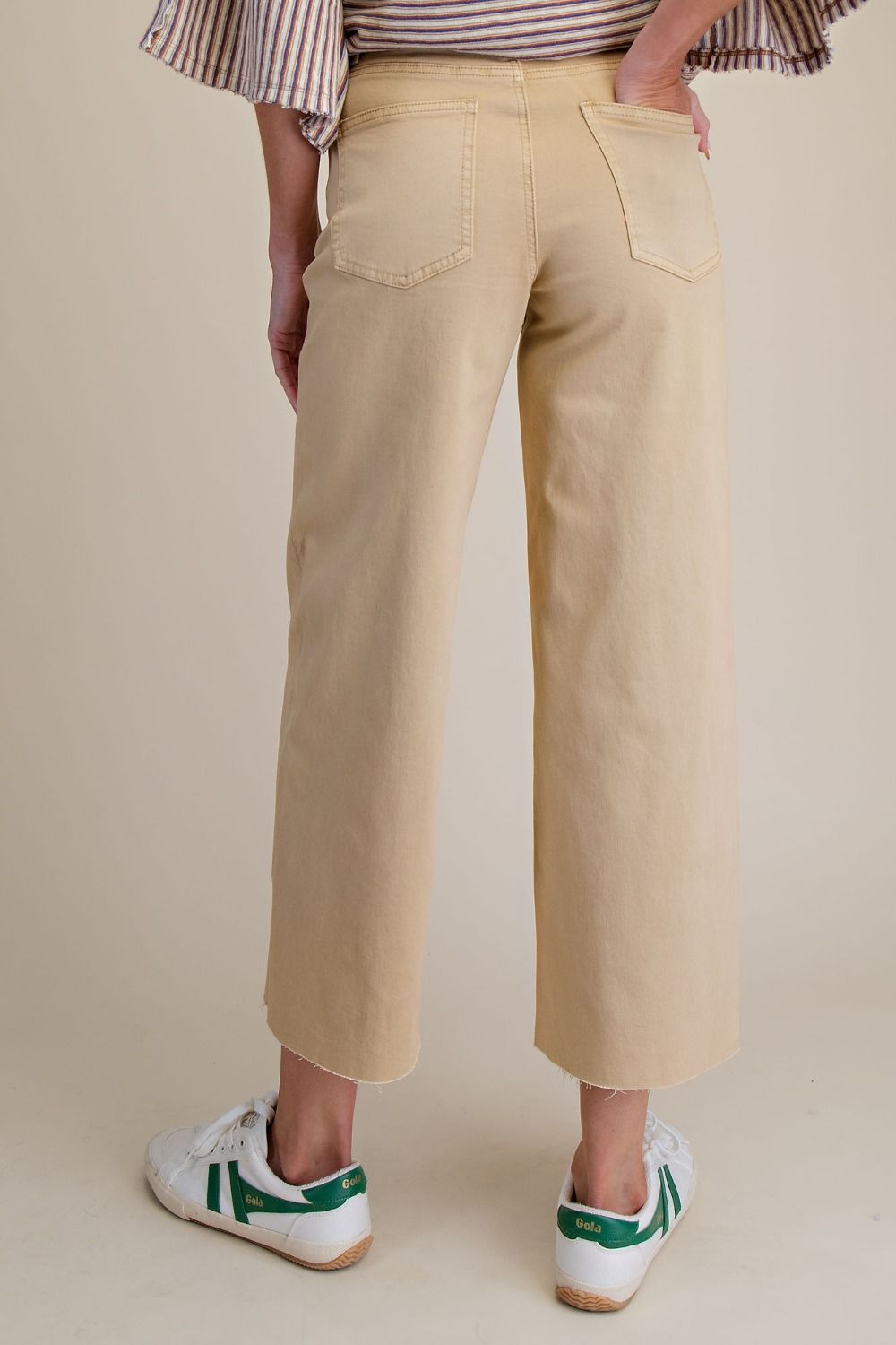 Button Front Stretch Twill Pants