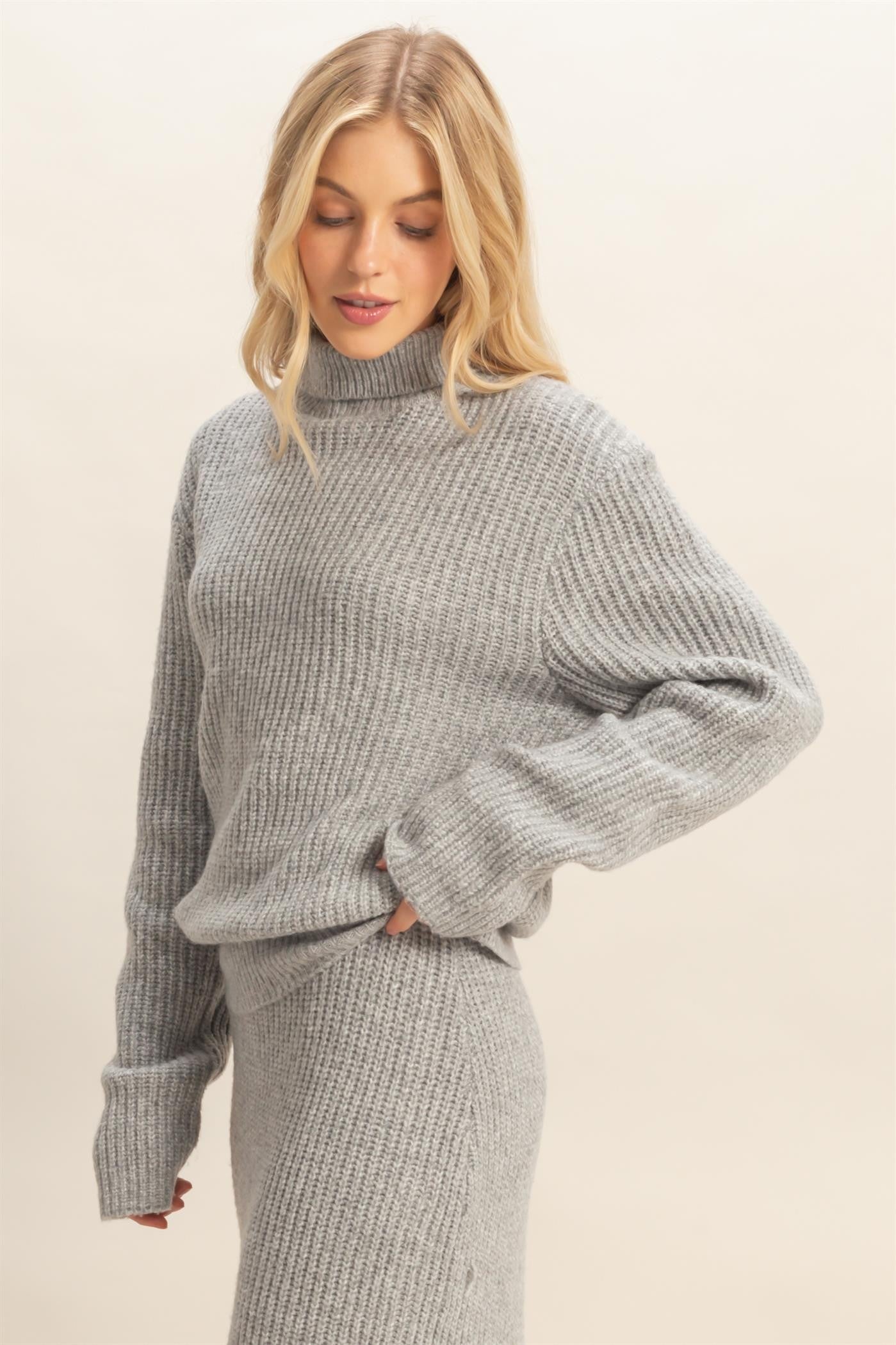 Ribbed Turtleneck Sweater