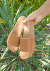 Tan Wide Strap Sandal