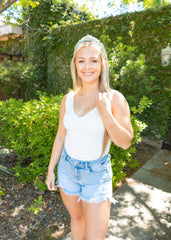 Ivory Double Plunge Bodysuit