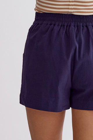 Solid High Waisted Shorts