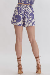 Printed High Waisted Shorts