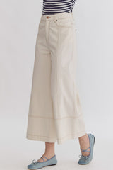 Denim High-Waisted Wide-Leg Pants