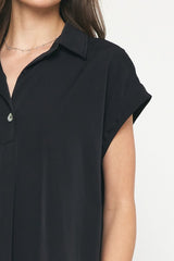 Collared Short Sleeve Mini Dress