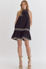 Ric Rac Halter Neck Mini Dress