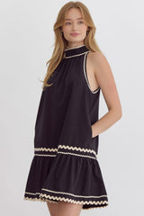 Ric Rac Halter Neck Mini Dress