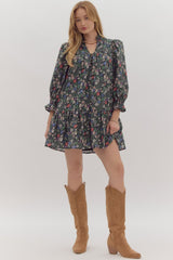 Floral Pullover Mini Dress