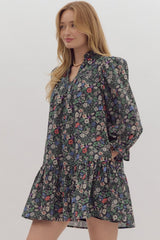 Floral Pullover Mini Dress