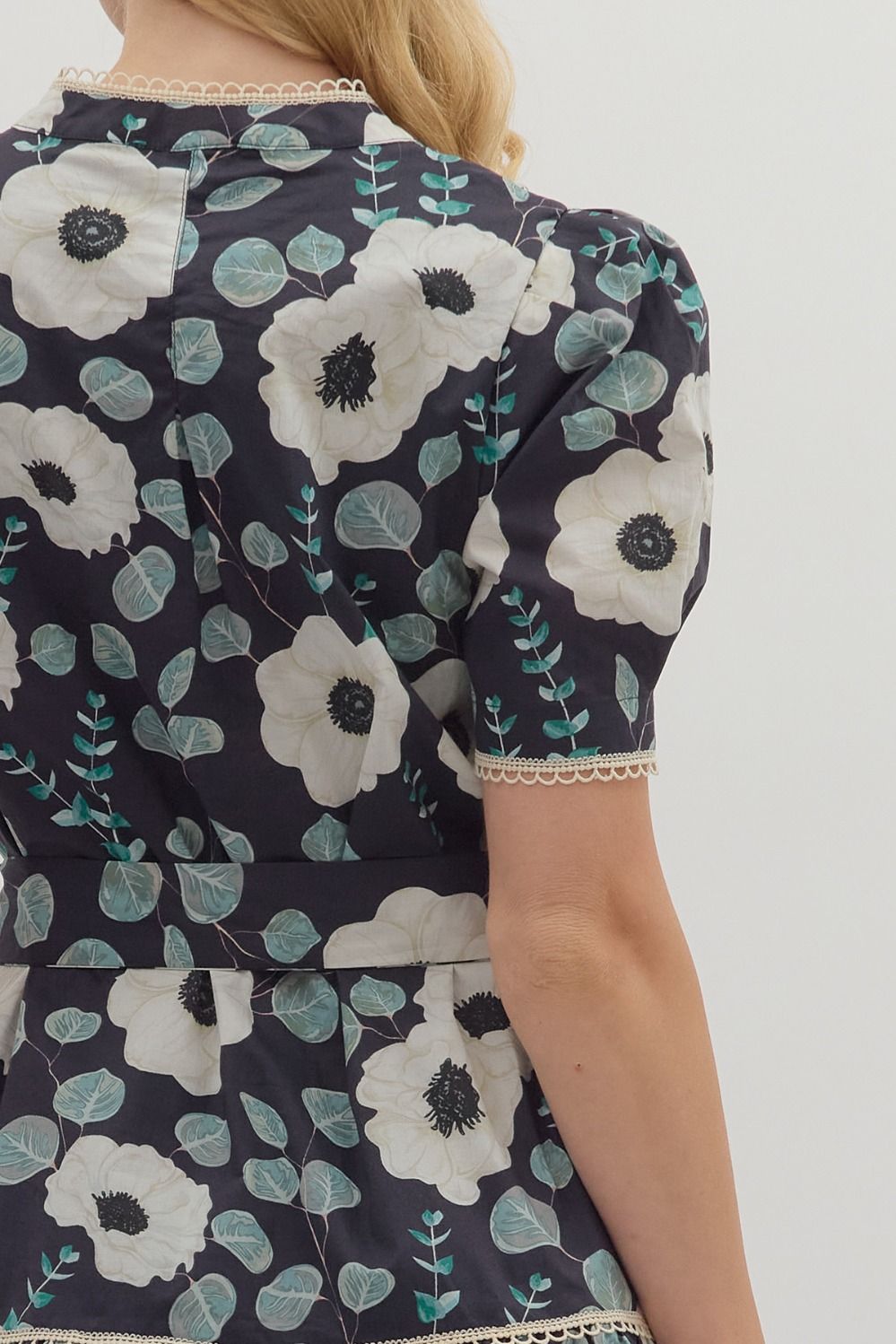 Floral Print Short Sleeve Mini Dress