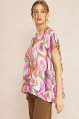 V-Neck Abstract Placket Detail
