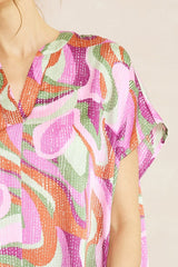 V-Neck Abstract Placket Detail