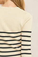 Stripe Ribbed Long Sleeve Top