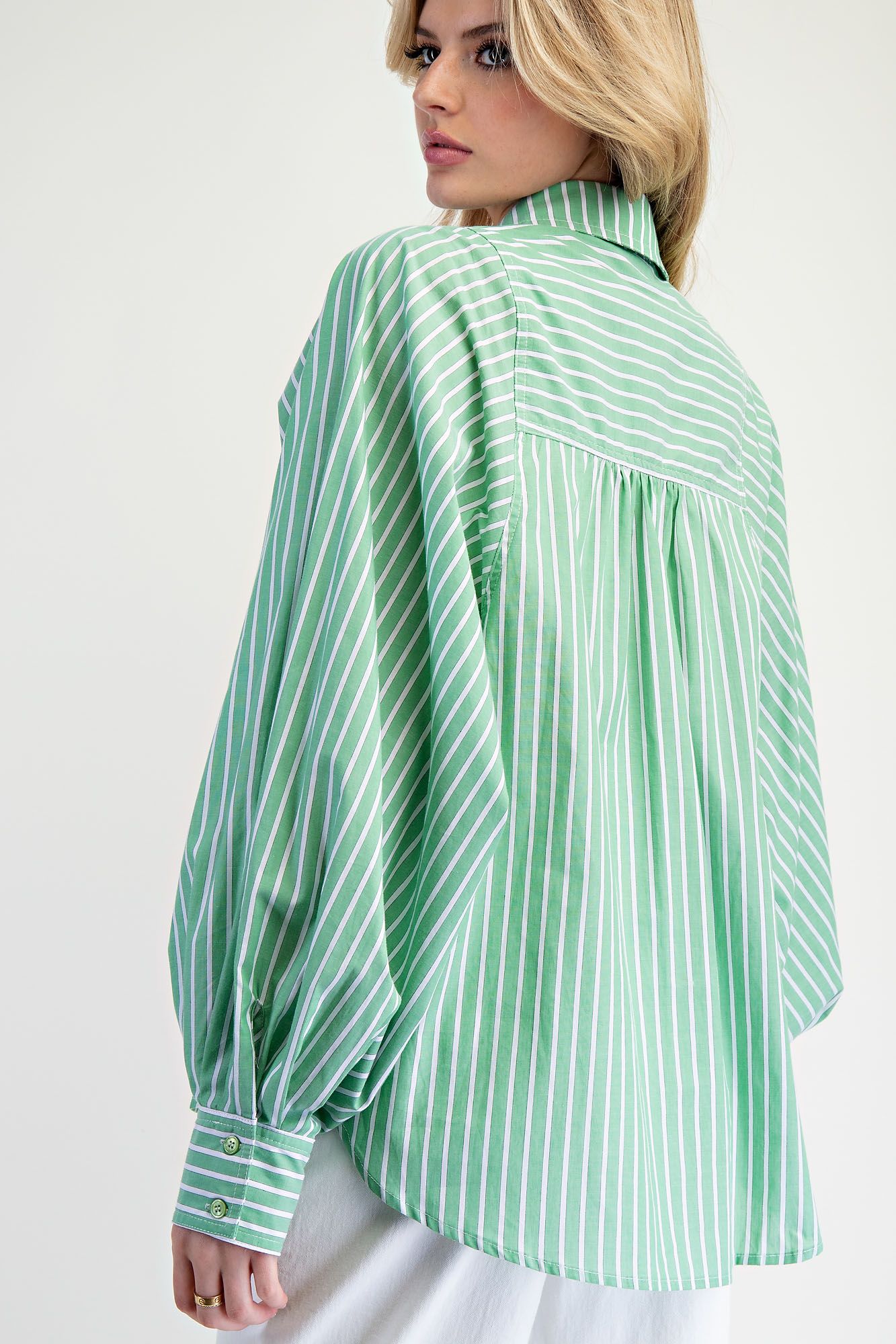 Striped Button Down Woven Shirt