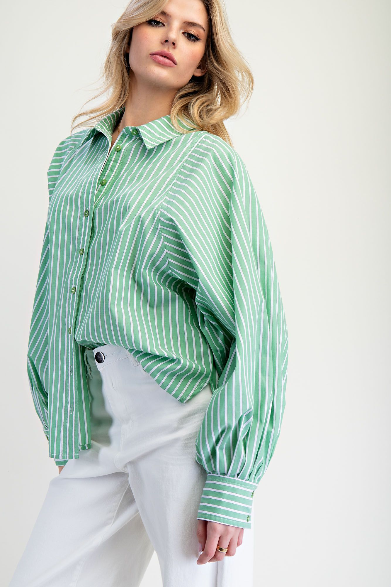 Striped Button Down Woven Shirt