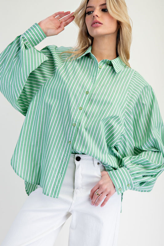 Striped Button Down Woven Shirt