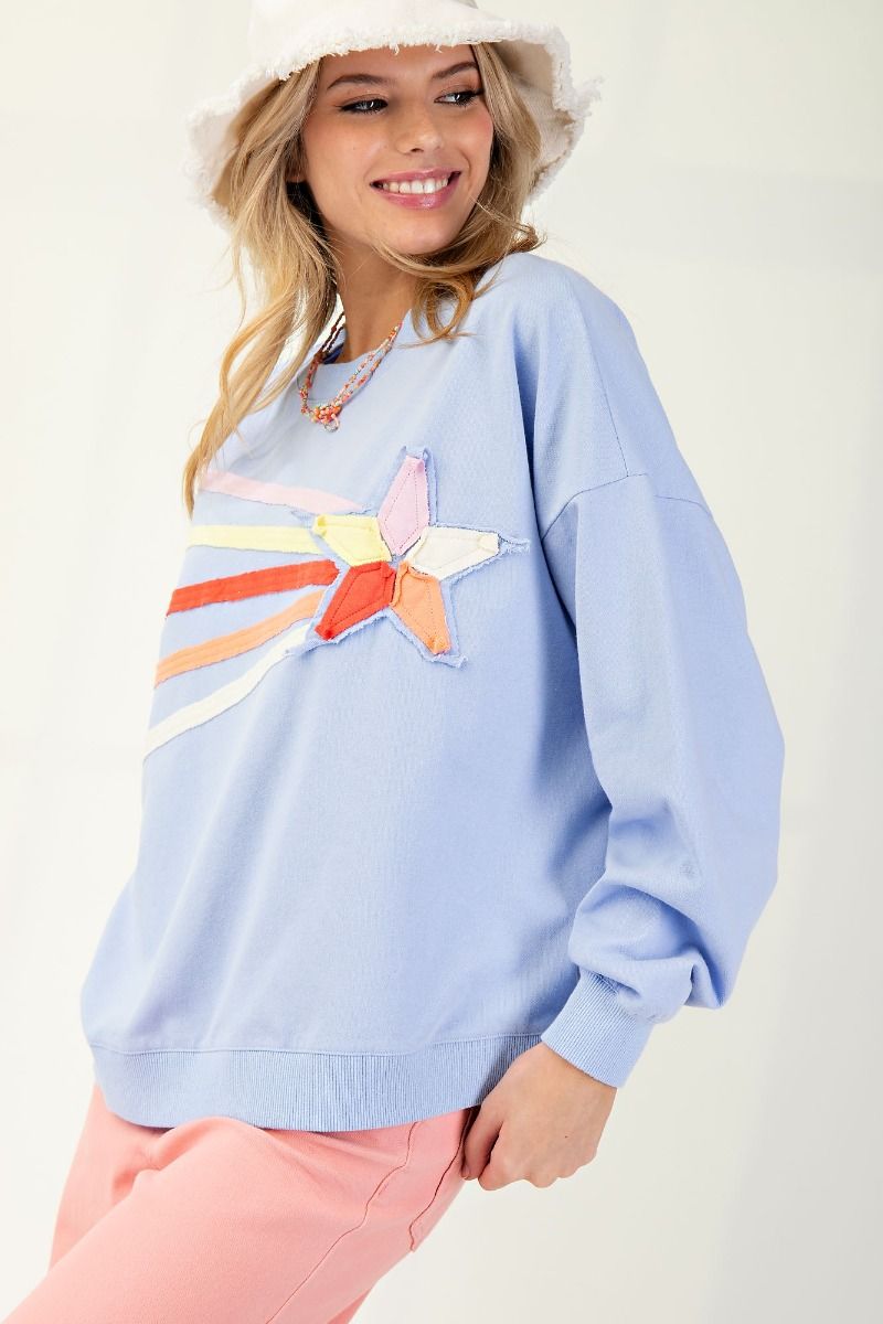 Rising Star Patch Terry Knit Pullover