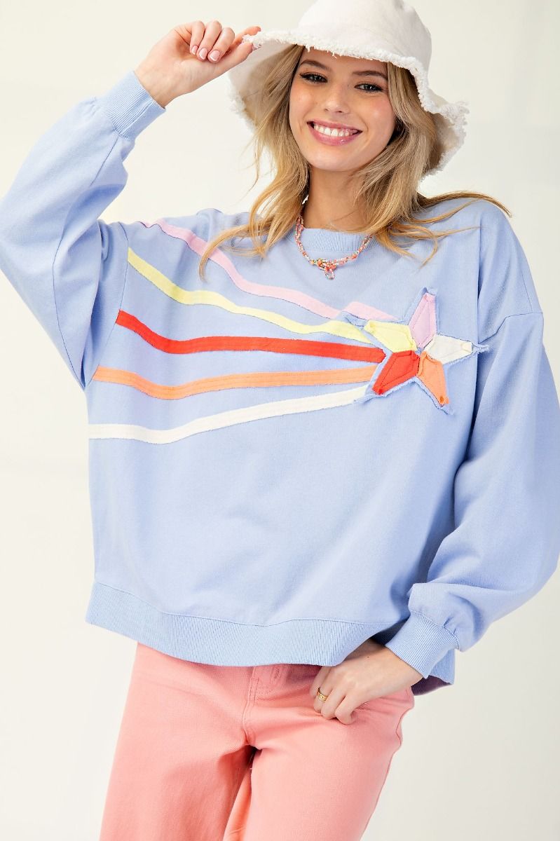 Rising Star Patch Terry Knit Pullover