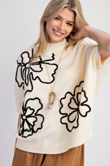 Flower Pattern Knitted Sweater