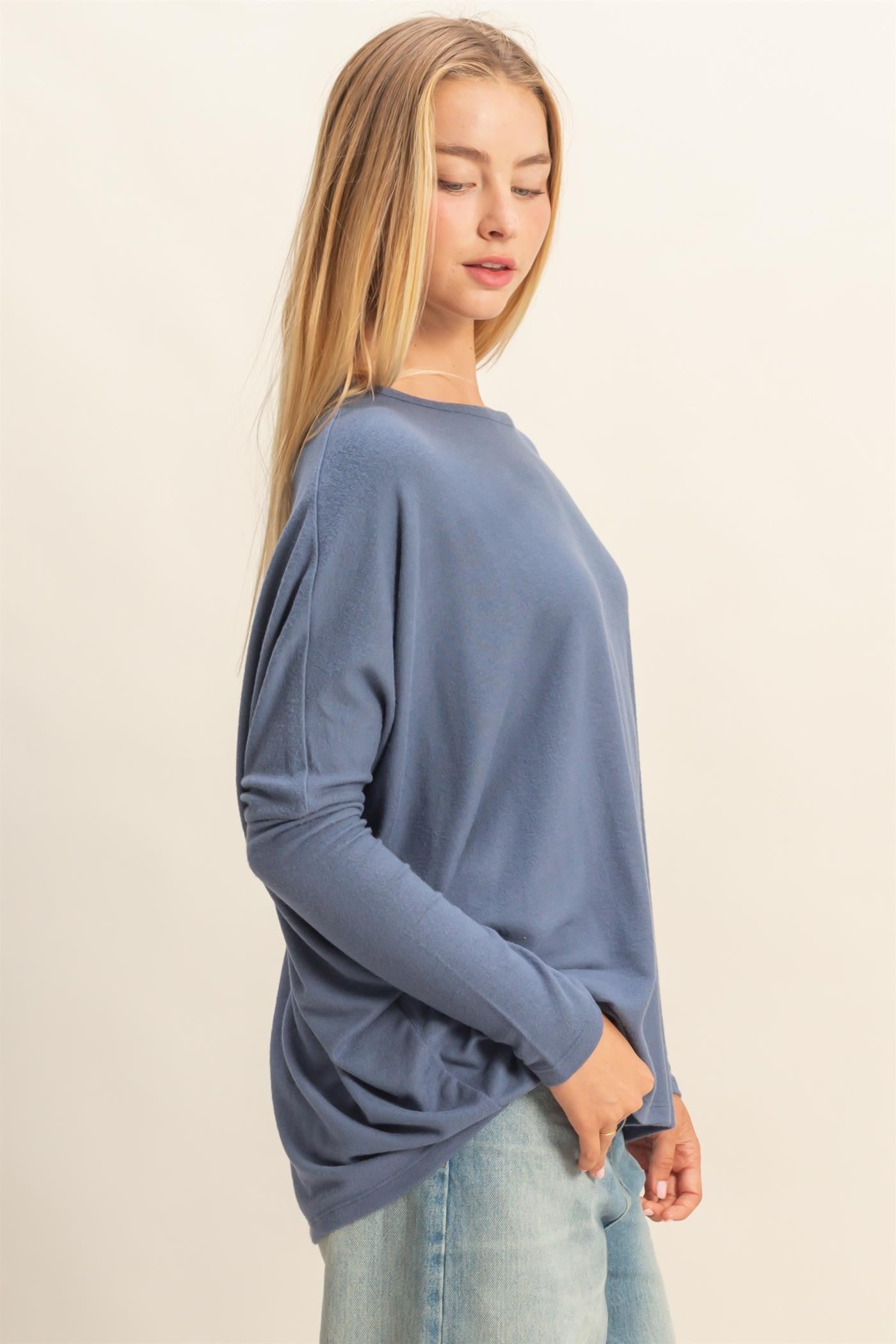 Relaxed Fit Dolman Long Sleeve Top