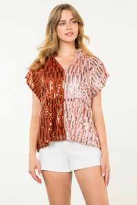 Sequin Peplum Top