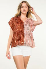 Sequin Peplum Top