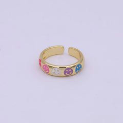 Multicolor Smilie Face Ring