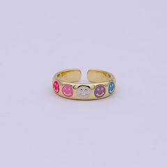 Multicolor Smilie Face Ring