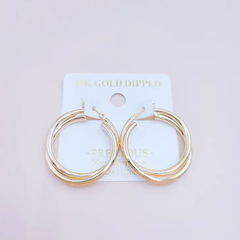 14K Gold Dipped Fashion Hoop Earrings