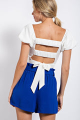 High Waist Paper Bag Shorts