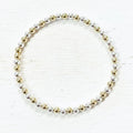 Classic Ball Two Tone Bead Bracelets (Stretchy)