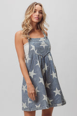 Star Washed Denim Shortalls