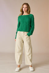 Leah Loose Fit Cable Knit Sweater