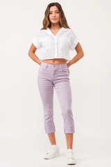 Blaire High Rise Cuff Clim Straight Jeans