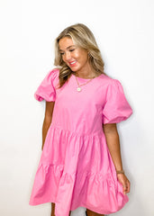 Pink Crystal Fringe Babydoll Dress