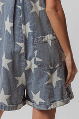 Star Washed Denim Shortalls