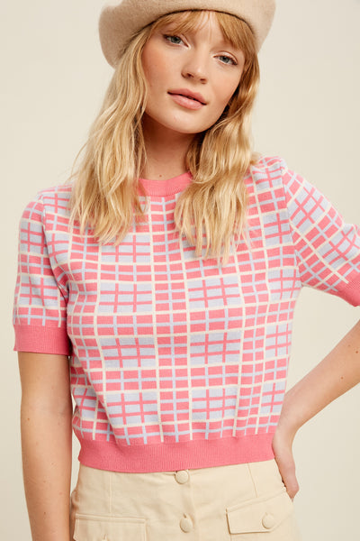 Retro Vibe with Plaids of Colors Crop Top