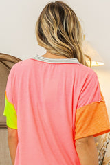 Color Block V-Neck Top