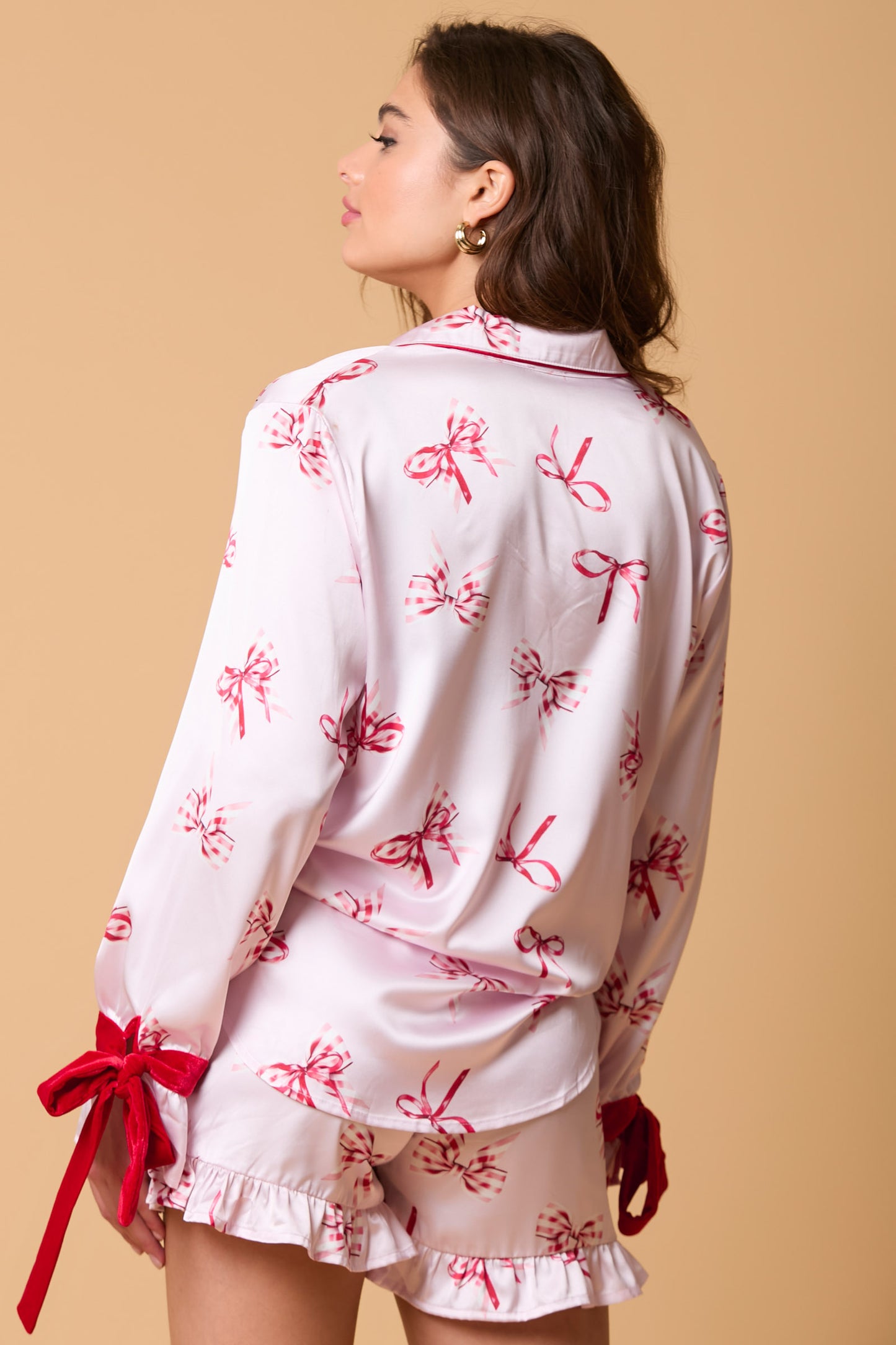 Satin Bow Pajama Set