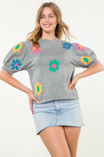 Flower Knit Top