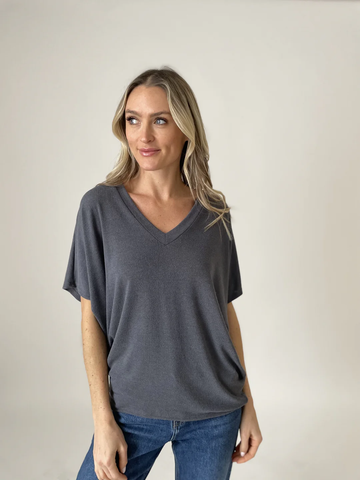 Rae Crepe Hacci V-Neck Top