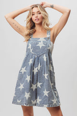 Star Washed Denim Shortalls