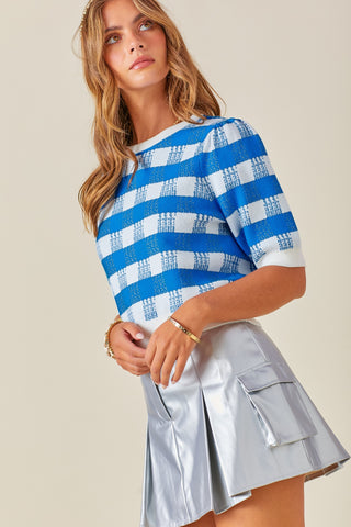Cropped Plaid Sweater